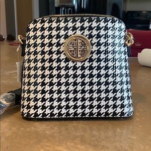 Glossy Houndstooth Crossbody